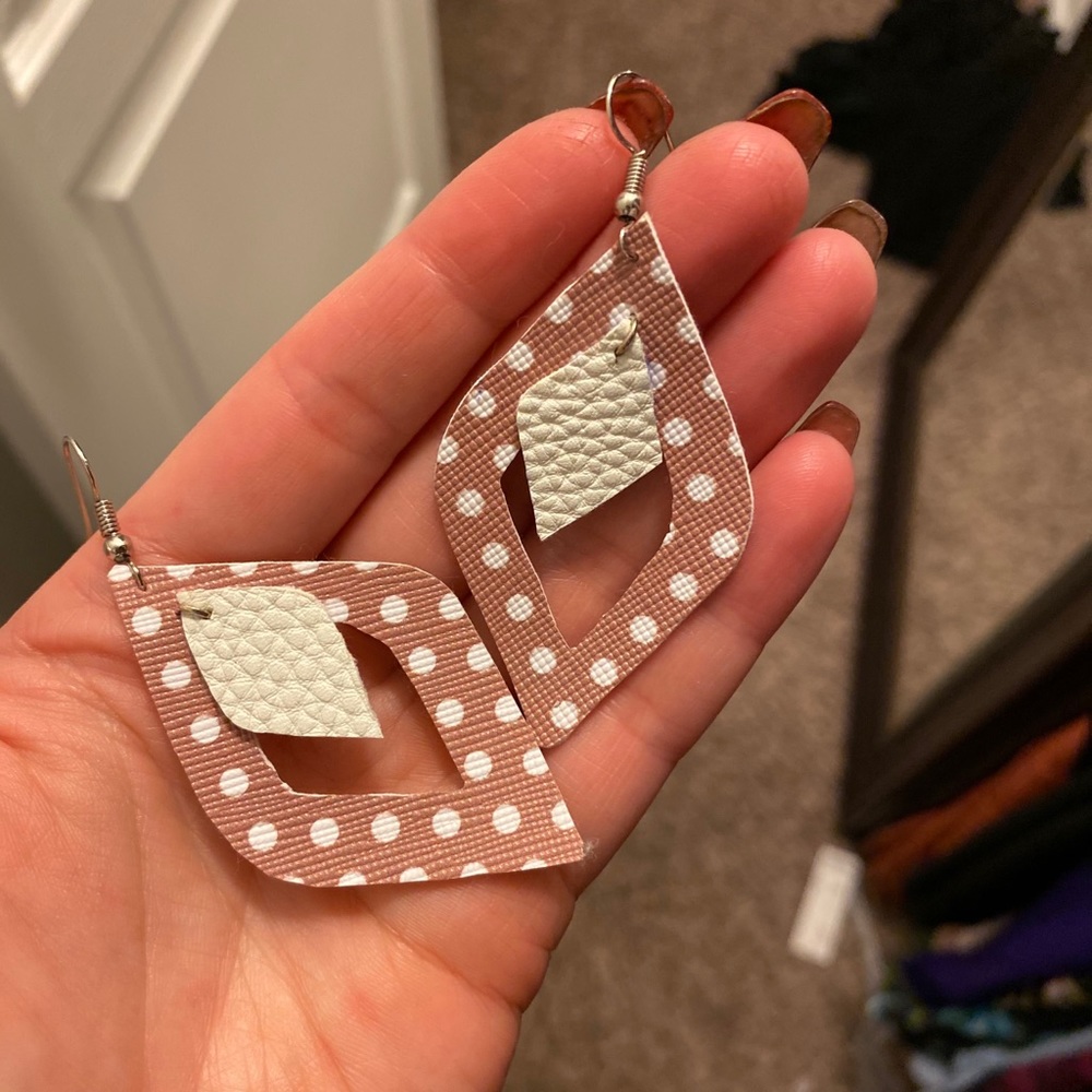 Brand new Light weight leather earrings!